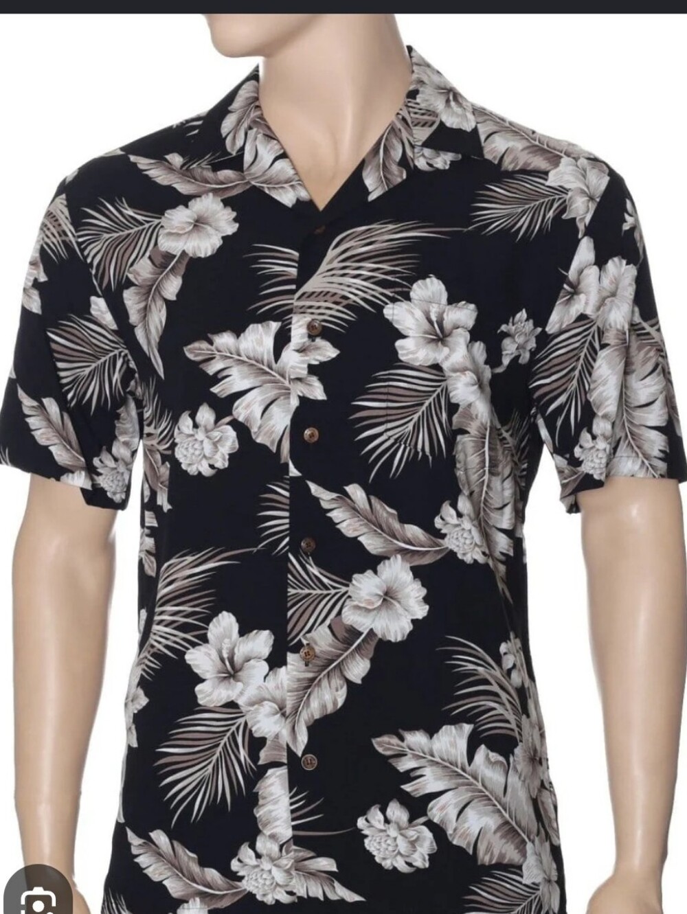 Montage COLLECTION shirt Short Sleeves Brown Beige Black Green Size L